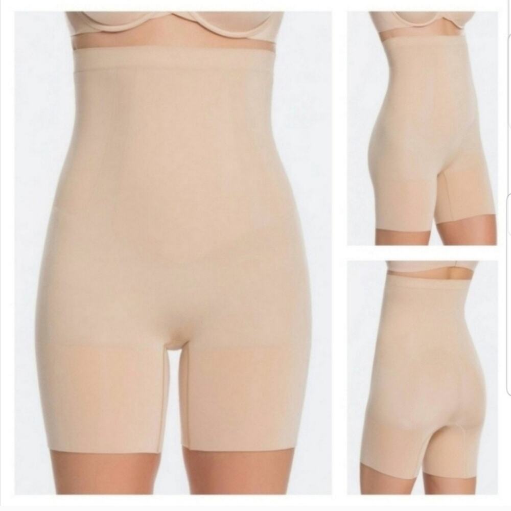 SPANX OnCore High-Waisted Mid-Thigh Short in Nude size XL 21024
